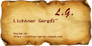 Lichtner Gergő névjegykártya